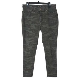 Lee Skinny Slim Fit Sculpting Mid‎ Rise Green Camo Stretch Jeans Womens 12